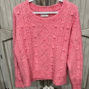 Old Navy Pink Crew Neck Cable Knit Sweater